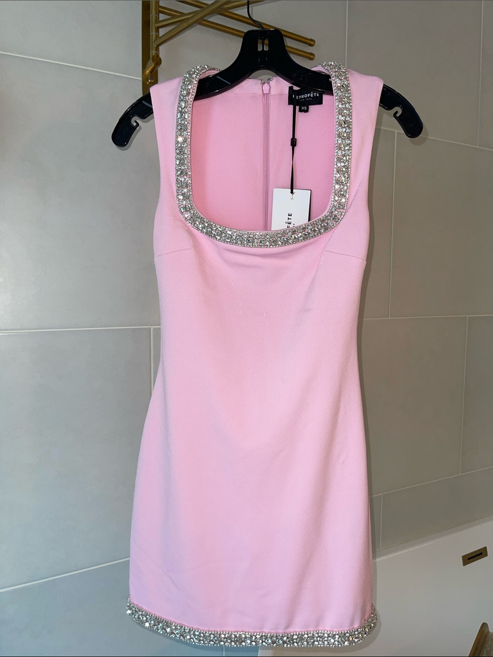 đź’ŤNWT Retrofete Bexley Pink Embellished Mini Dress XS/Sold Outđź’Ť - Picture 5 of 14